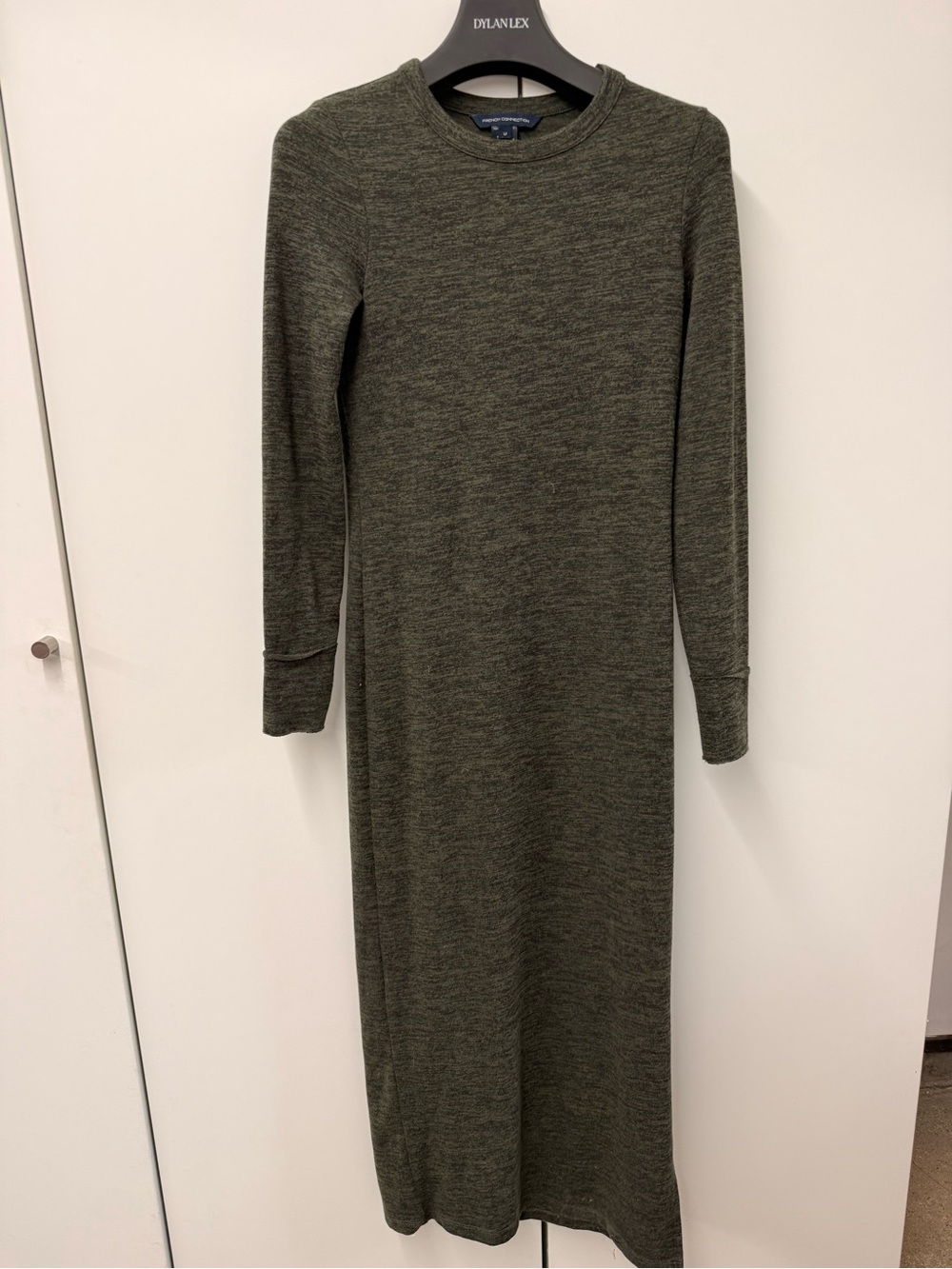 French Connection Olive Long Sleeve Knit Maxi Dress